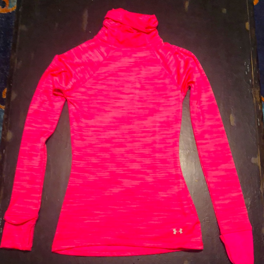 Under armour pink fitted athletic turtleneck